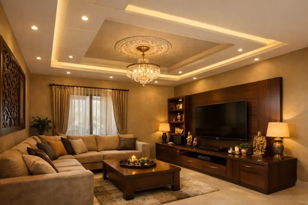 false ceiling design vadodara living room 1 keshav interior